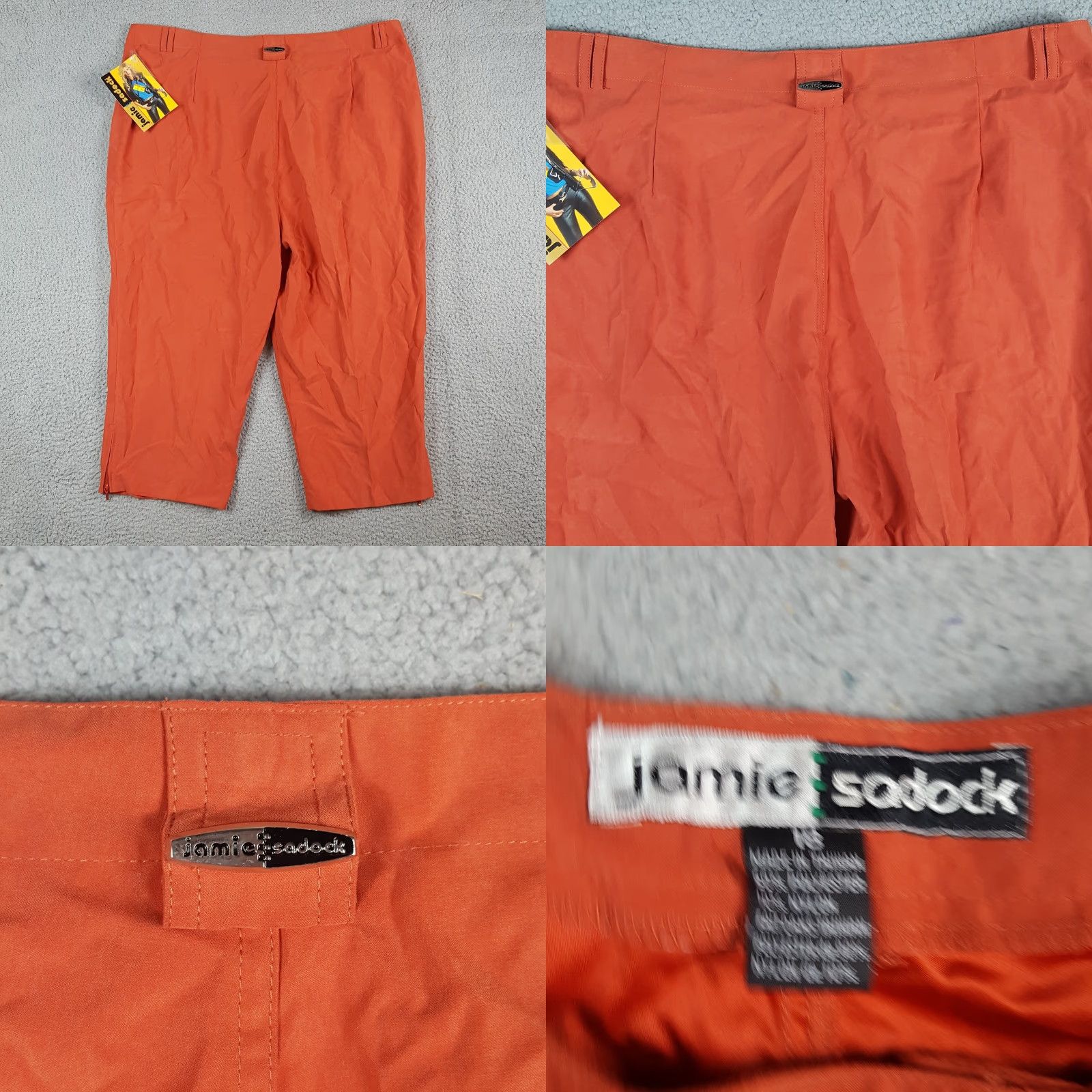 Vintage VINTAGE Jamie Sadock Capri Pants Capris Orange 2000s Y2K Preppy Women's Size 18 Tapered Capri Size 40" / US 18 - 8 Thumbnail