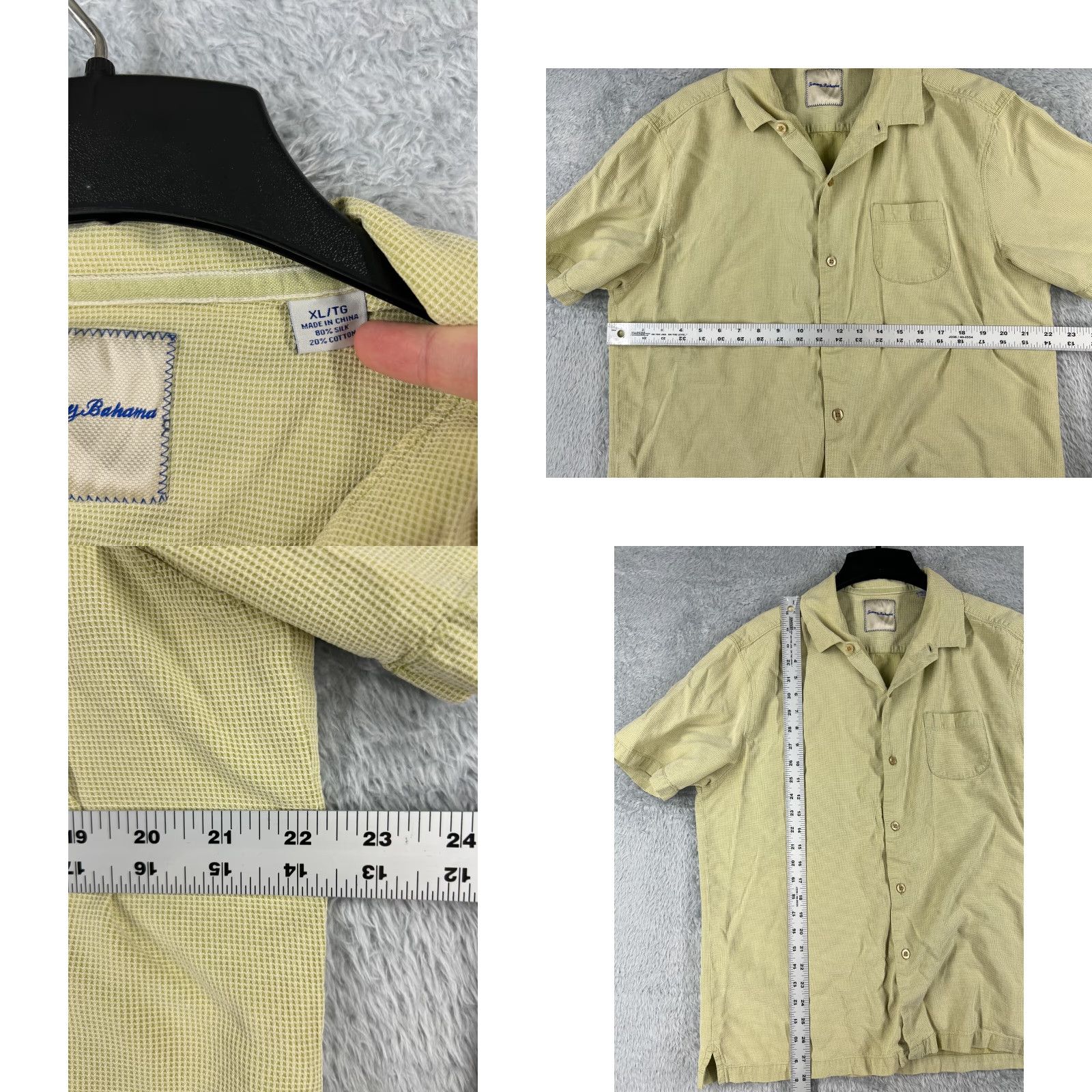 Tommy Bahama Tommy Bahama Shirt Men XL Yellow Button Up Silk Blend Pocket Mens Size US XL / EU 56 / 4 - 8 Thumbnail