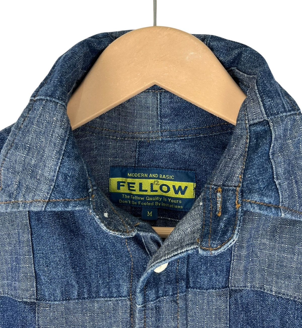 Japanese Brand Japanese Brand Fellow Patchwork Denim Button Up Shirt Size US M / EU 48-50 / 2 - 10 Thumbnail