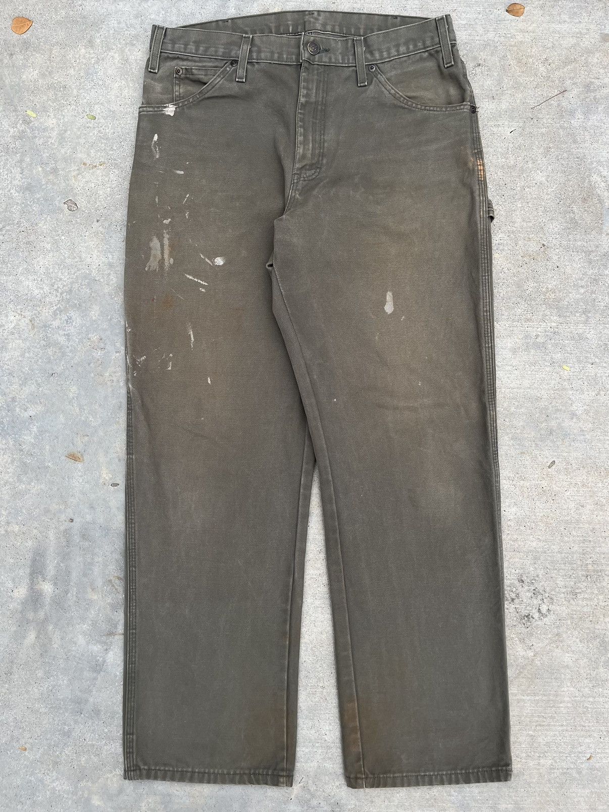 Dickies × Vintage FADED MOSS GREEN DICKIES CARPENTER CANVAS PANT Size US 32 / EU 48 - 1 Thumbnail