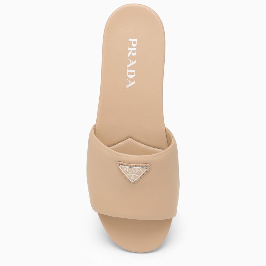 Prada o1d2blof0924 Logo Slides in Beige Size US 7.5 / IT 37.5 - 3 Thumbnail