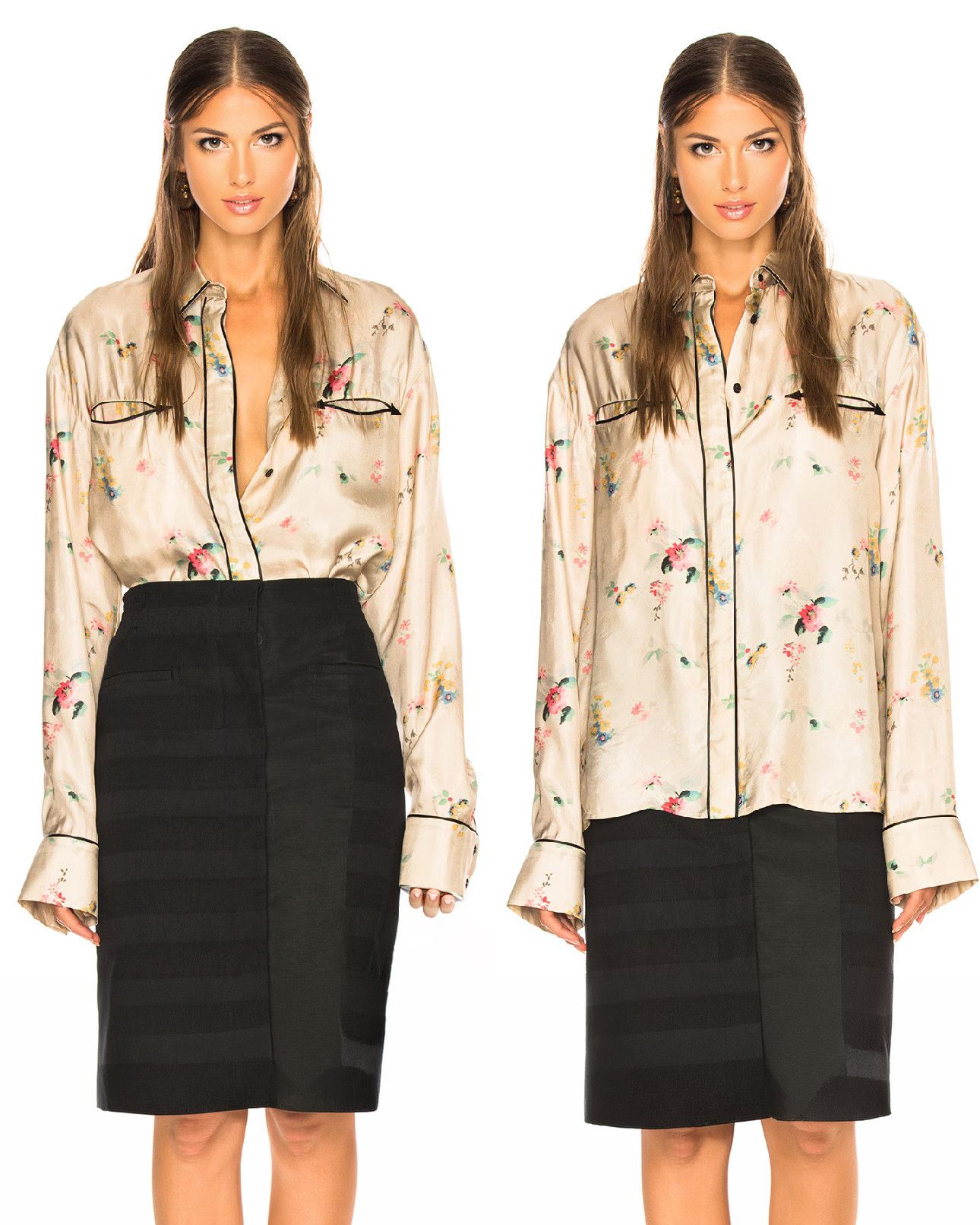 Haider Ackermann Rare Freesia Sand Biais Detail Shirt Size XS / US 0-2 / IT 36-38 - 1 Thumbnail