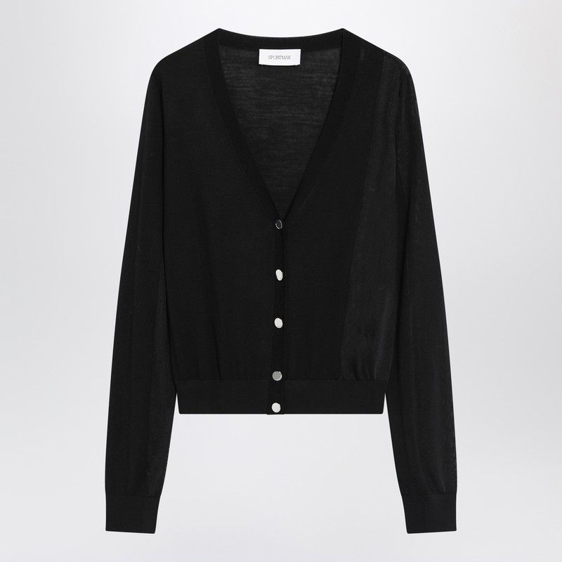 Sportmax Sportmax Black Wool Cardigan Size L / US 10 / IT 46 - 1 Thumbnail