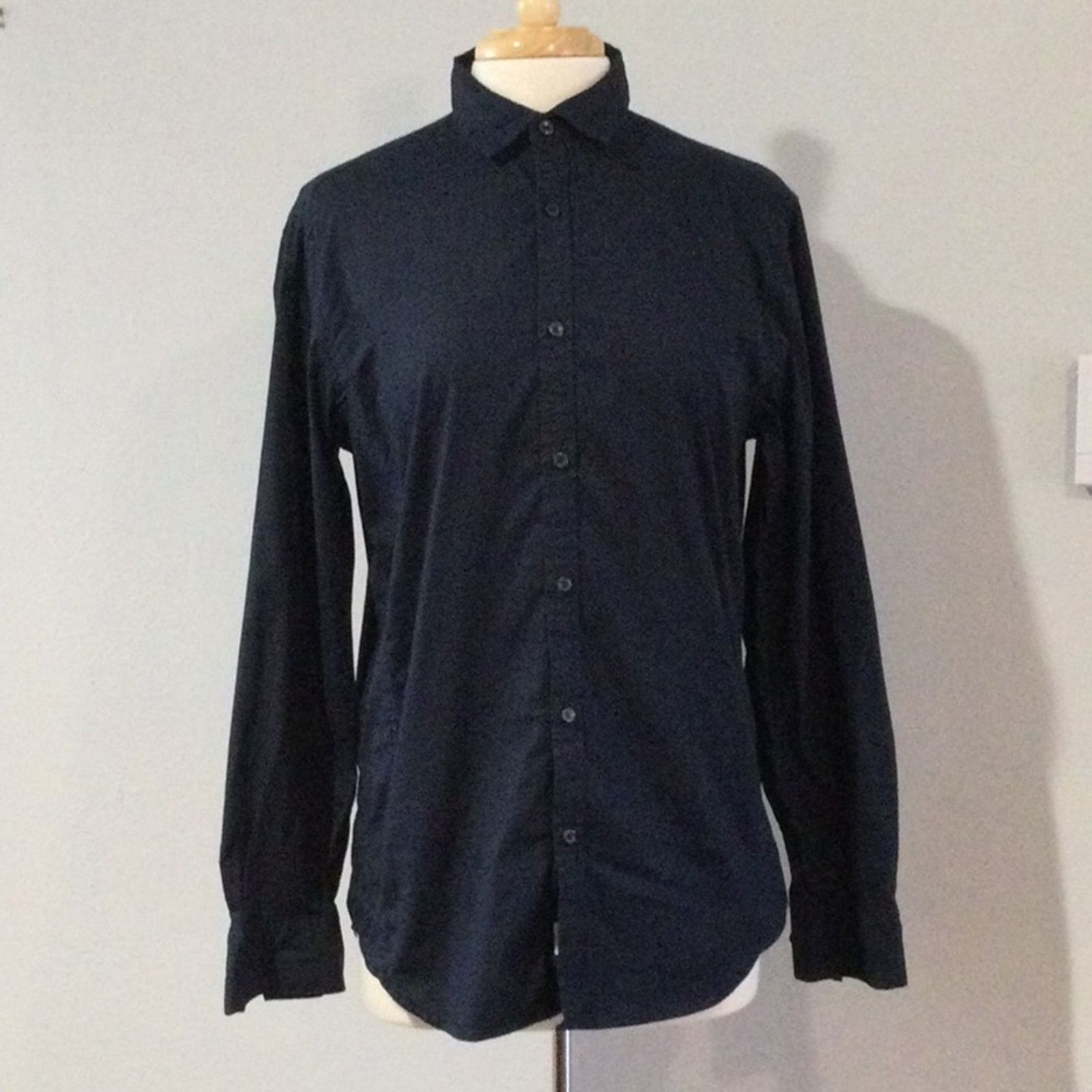 Alexander Julian Alexander Julian Stretch Navy Button Up Collar Shirt Size M Size M / US 6-8 / IT 42-44 - 1 Thumbnail