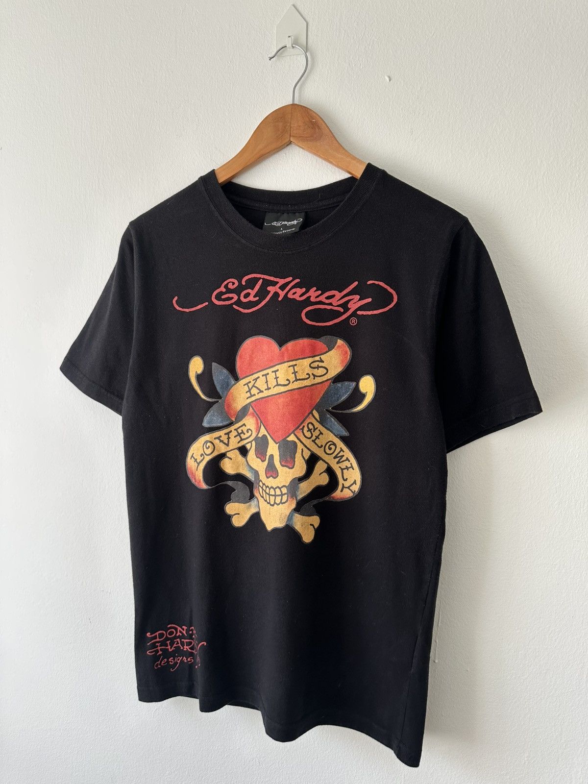 Ed Hardy Ed Hardy “Love Kills Slowly” Skull Heart T Shirt Size US L / EU 52-54 / 3 - 2 Thumbnail