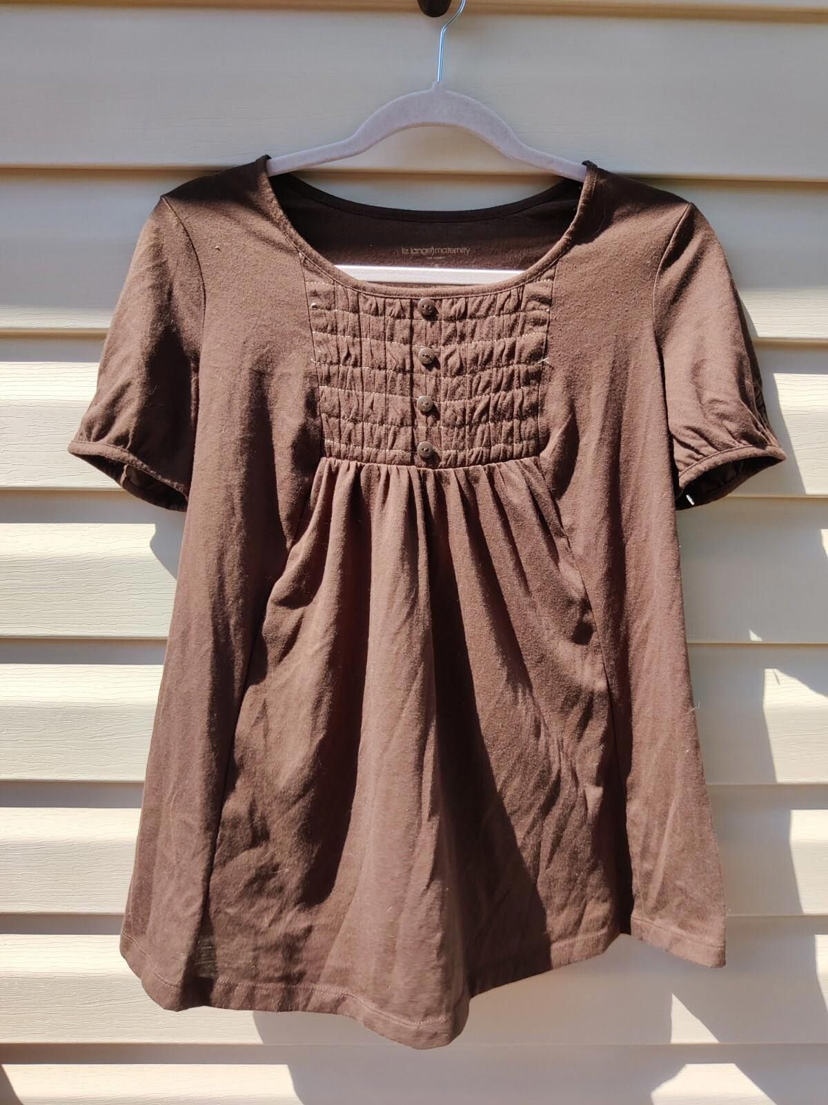 Other Liz Lange Maternity Target Blouse Top Womens Small S Brown S Size S / US 4 / IT 40 - 2 Thumbnail