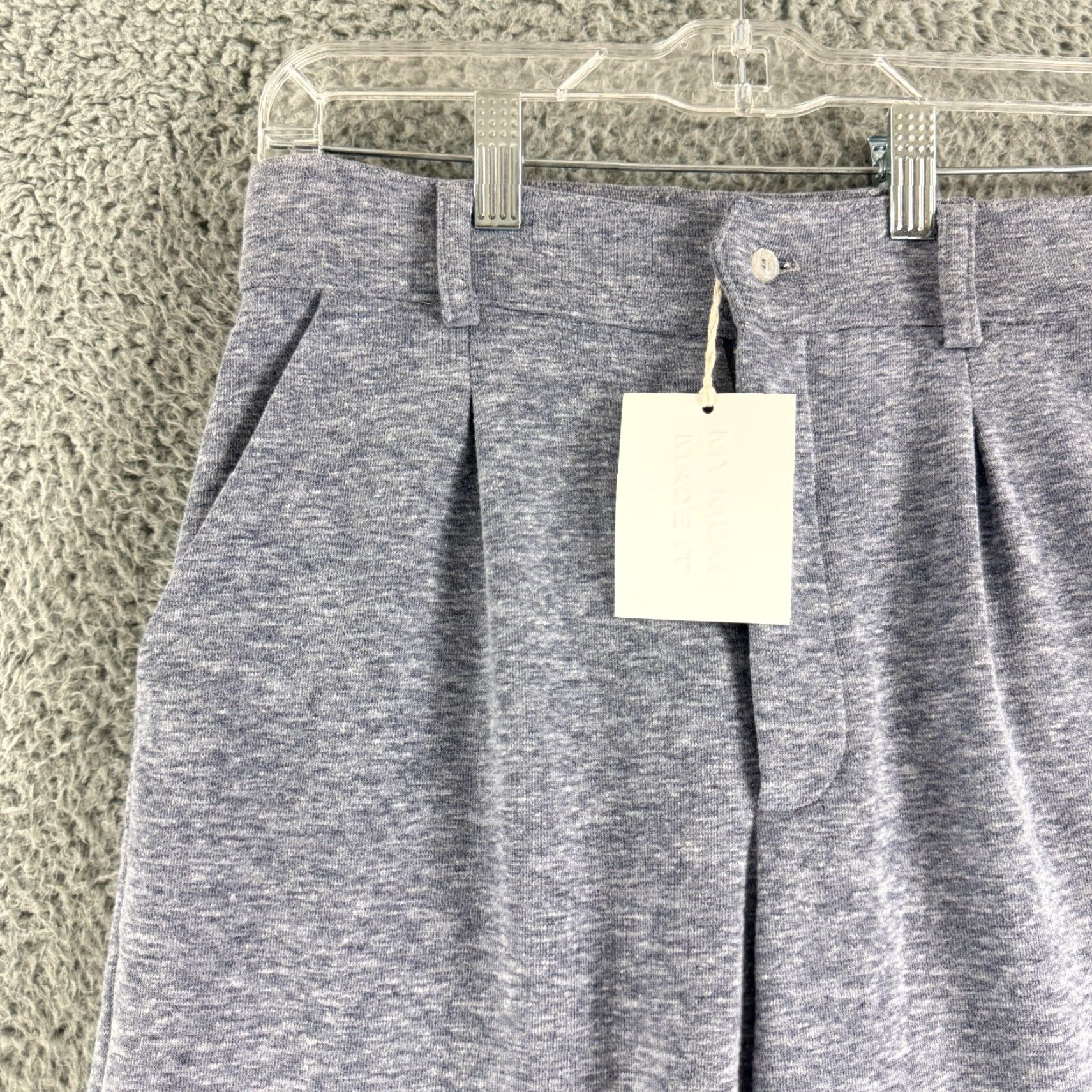 Vintage My Mum Made It Wide-Leg Pants Womens Size 3 Gray Stretch Casual Knit High Rise Pants Size 26" / US 2 / IT 38 - 2 Thumbnail