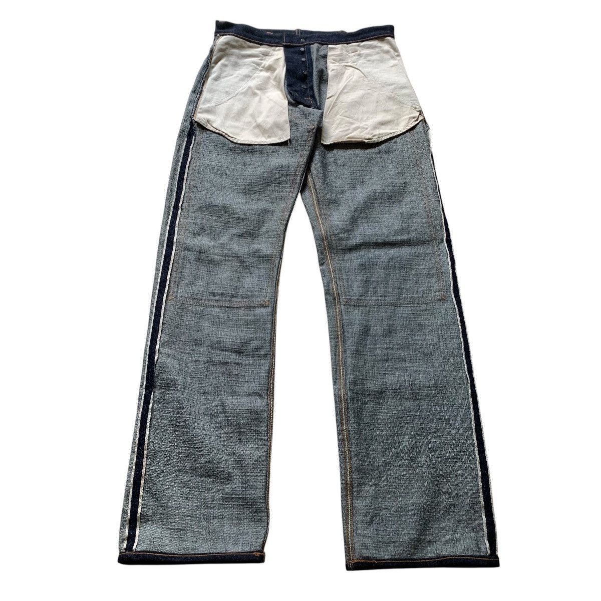 Japanese Brand Vtg 90s Union Bross Double Knee Slevedge Denim Pants Size US 32 / EU 48 - 12 Thumbnail