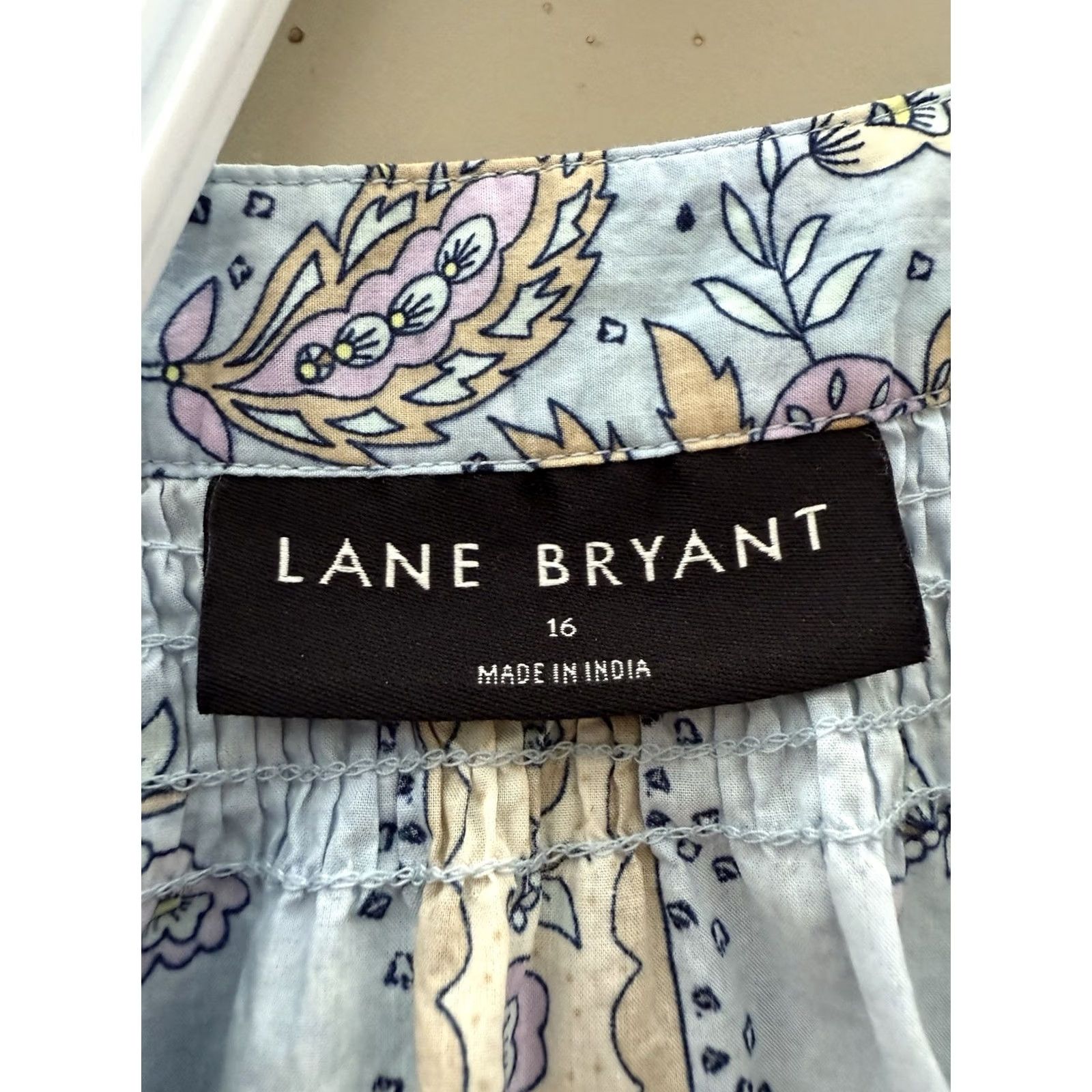 Vintage Lane Bryant Dress Floral Delicate Wrap Tie Midi Puff Sleeve Women 16 Blue Size XXL / US 16-18 / IT 52-54 - 5 Thumbnail