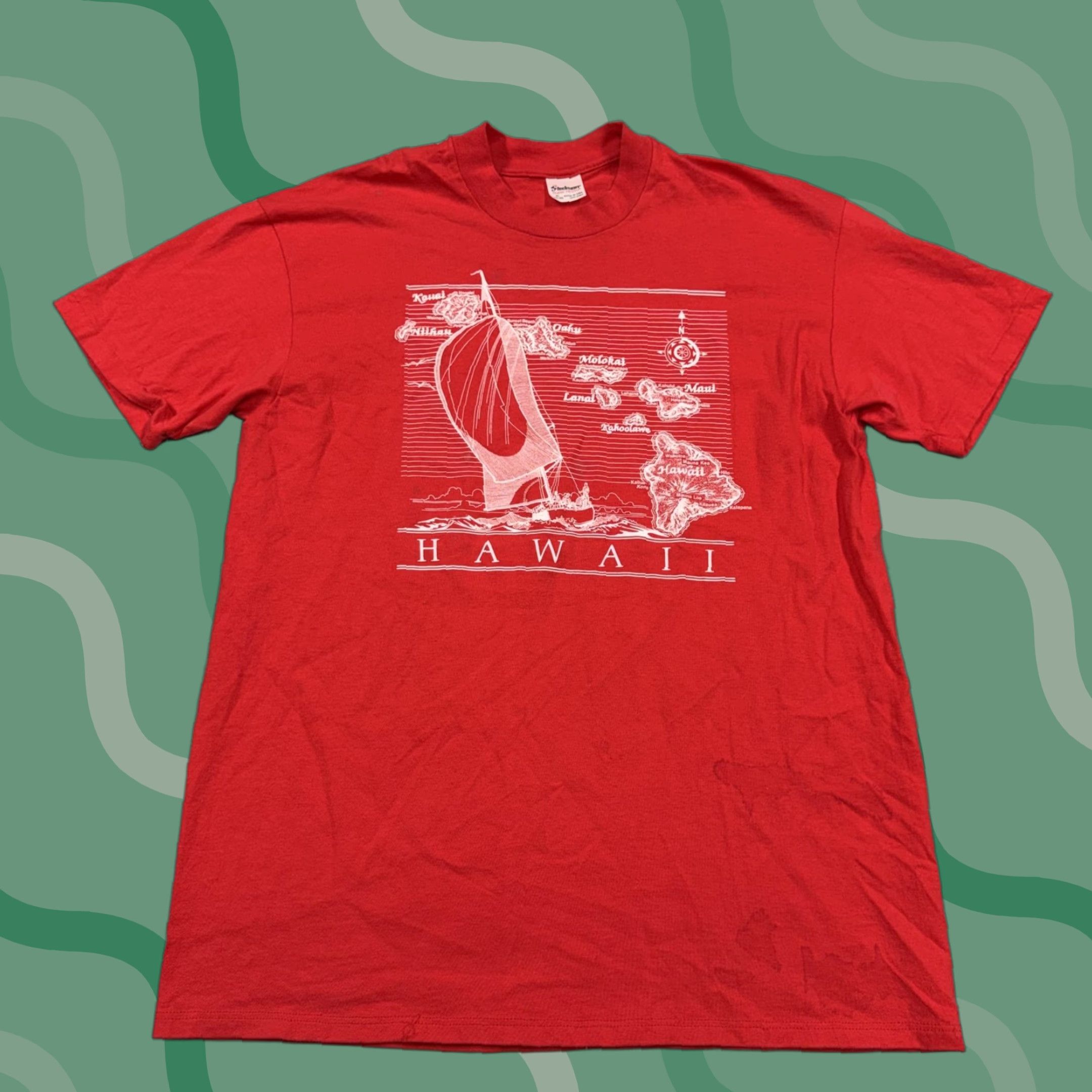 Vintage VINTAGE Hawaii shirt mens XL Red Stedman graphic tee 80s tourist surf beach Mens Size US XL / EU 56 / 4 - 1 Thumbnail