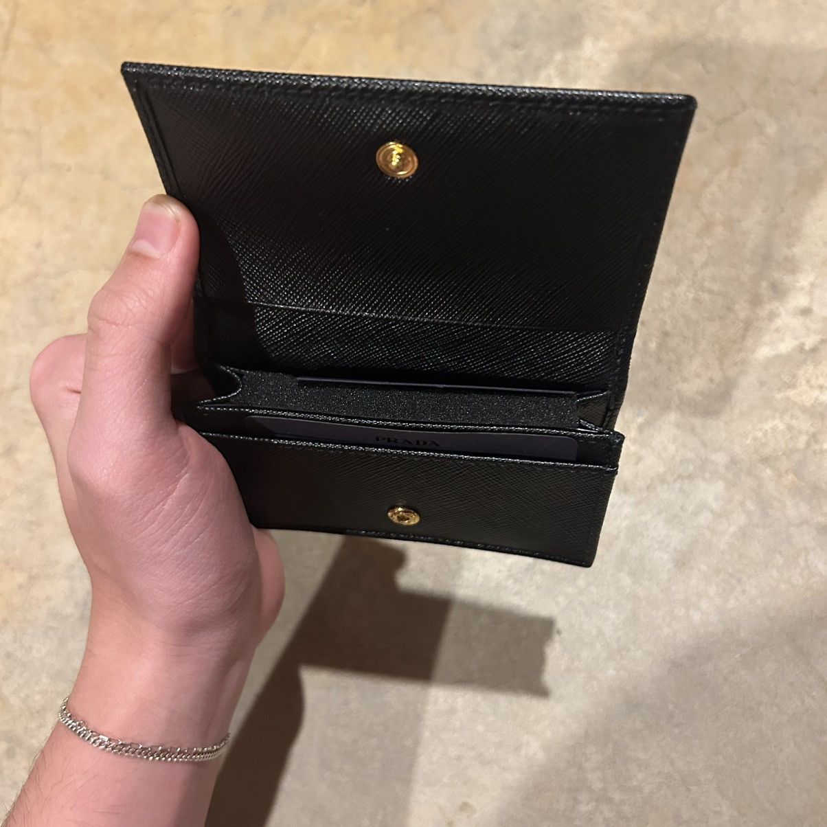 Designer × Prada Brand New Prada Saffiano Leather Card Holder Nero Black Size ONE SIZE - 11 Thumbnail