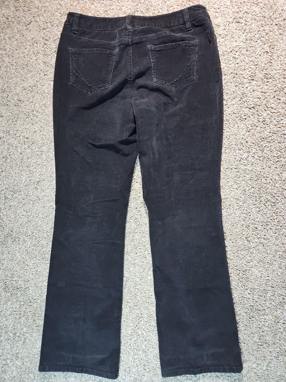 Sonoma Sonoma Black Womens Corduroy Straight Leg Pants 12 Average Size 34" / US 12 / IT 48 - 5 Thumbnail