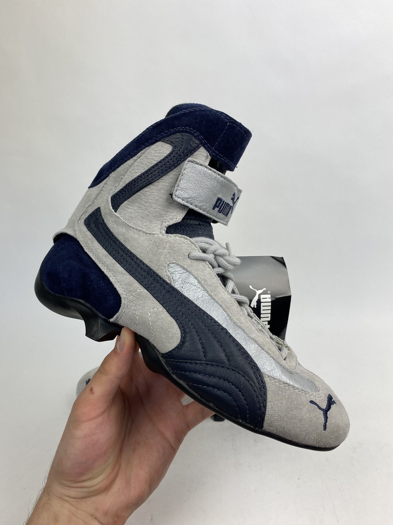image of Puma Motorsport High Top Racing/boxing Shoes Flat Y2K in Silver Gray, Women's (Size 5)