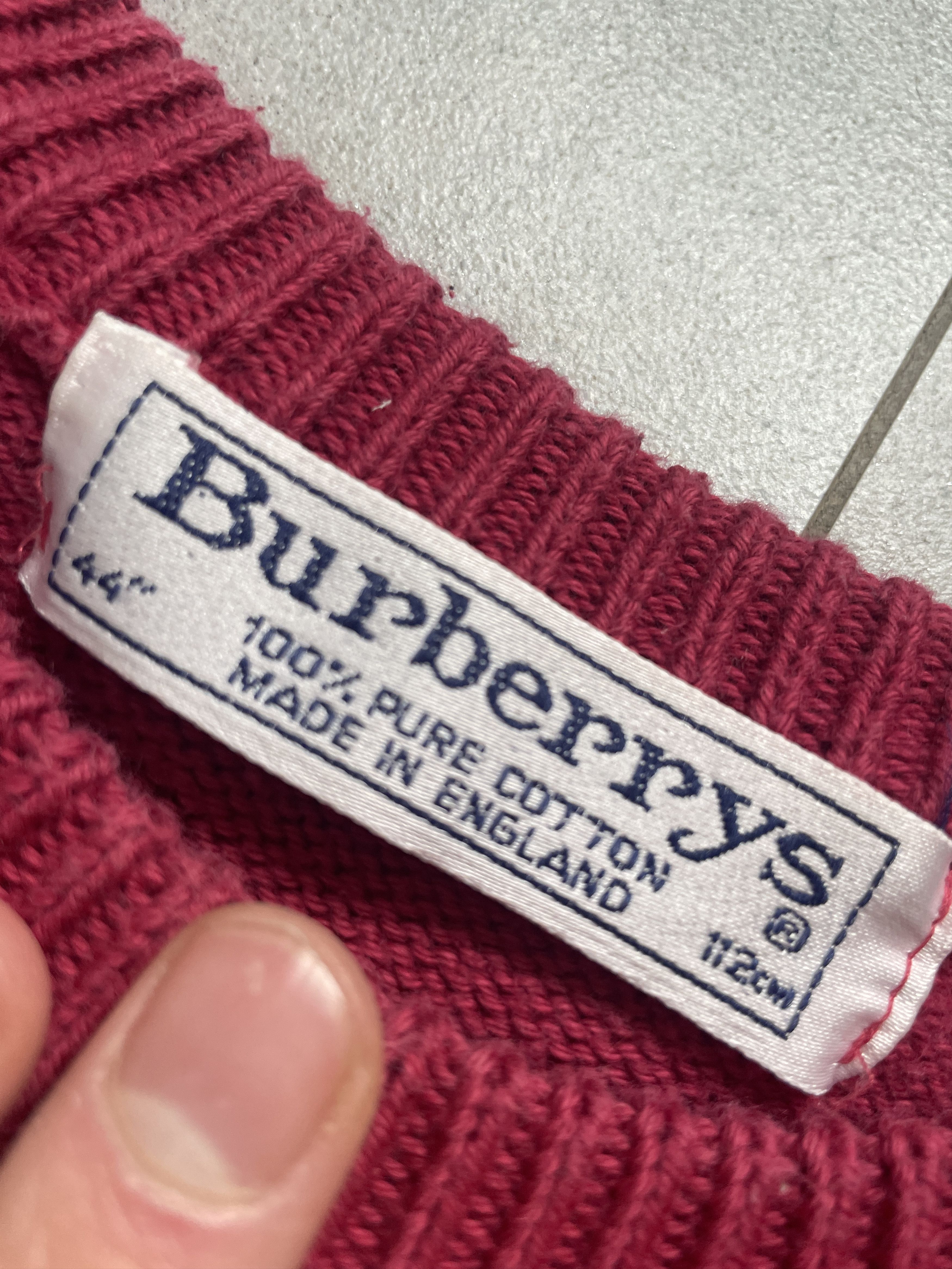 Burberry VINTAGE BURBERRYS OLD MONEY BURGUNDY PINK BOXY SWEATER Size US XL / EU 56 / 4 - 4 Thumbnail