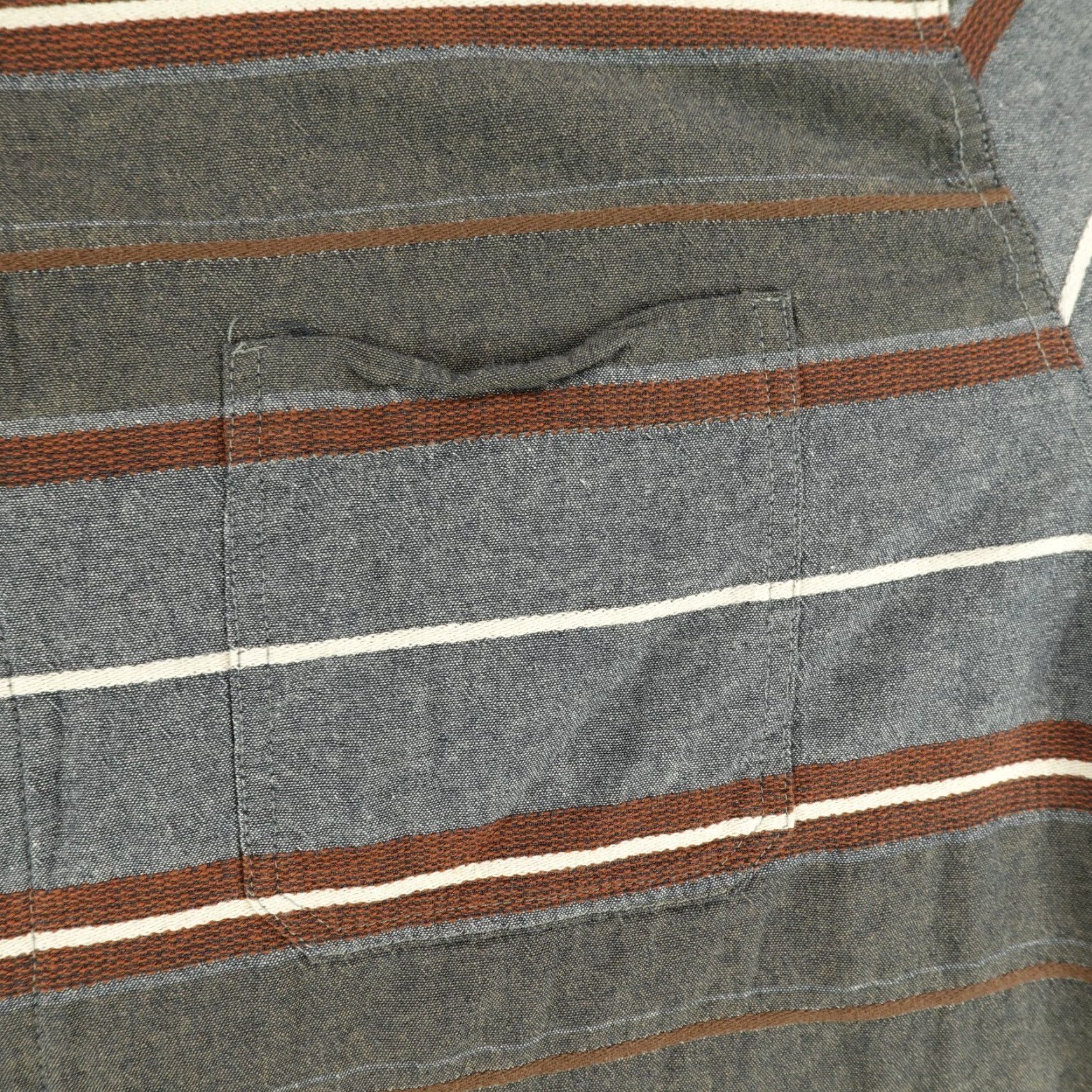 Carbon2Cobalt VINTAGE Carbon 2 Cobalt Shirt Mens Large Gray Red Blanket Stripes Flannel Button Up Work Shirt - Long Sleeve Cotton Casual 90s Mens Large Gray Size US L / EU 52-54 / 3 - 3 Thumbnail