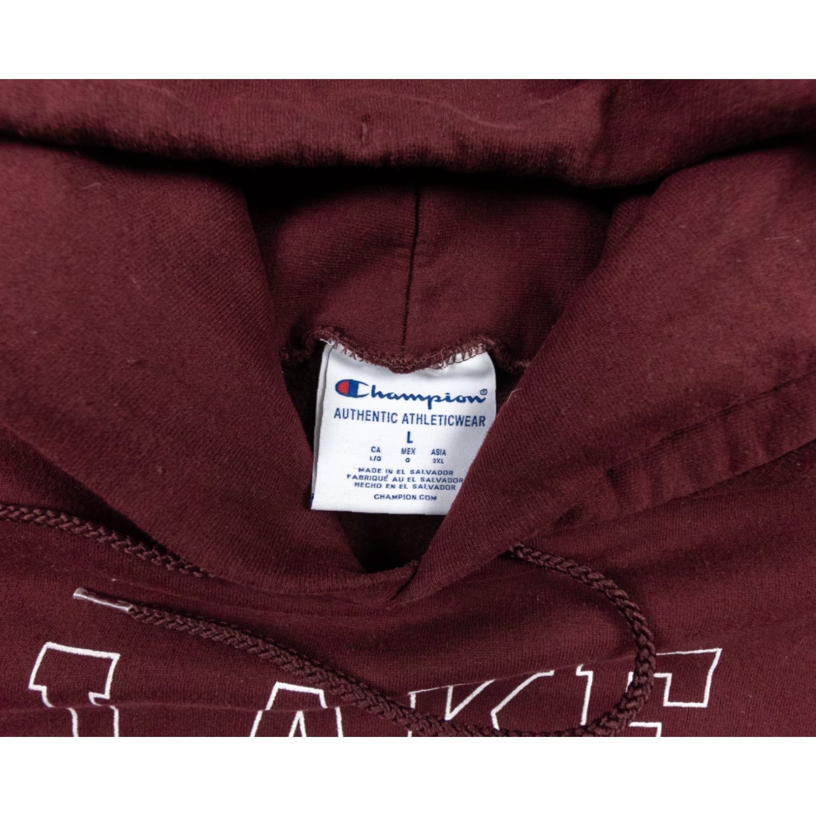 Champion VINTAGE Champion Sweatshirt Adult Large Hoodie Pullover All Seasons Fleece Red Logo Men Size US L / EU 52-54 / 3 - 5 Thumbnail