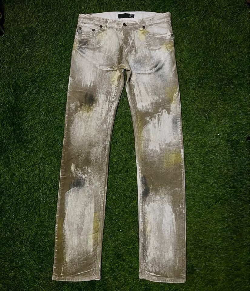 Roberto Cavalli Just Cavalli Multicolor hand painted denim Jeans Size 33" - 2 Thumbnail