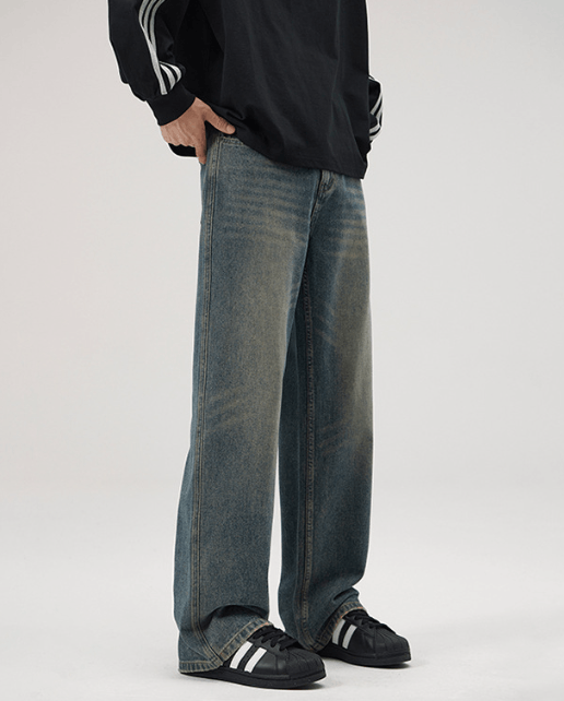 Japanese Brand × Jean Vintage distressed washed loose straight baggy jeans Size US 32 / EU 48 - 3 Thumbnail