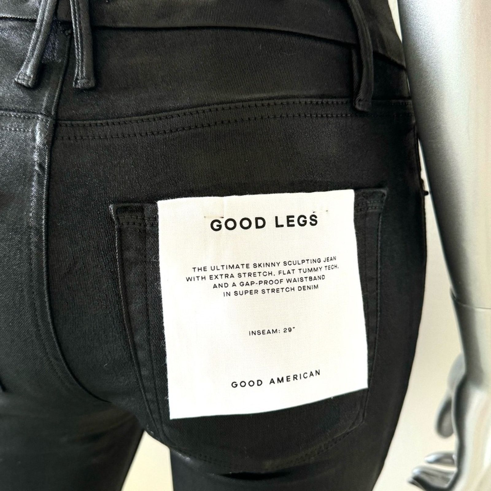 Good American NWT! Good American Black Jeans, Size 2/26 Size 26" / US 2 / IT 38 - 6 Thumbnail