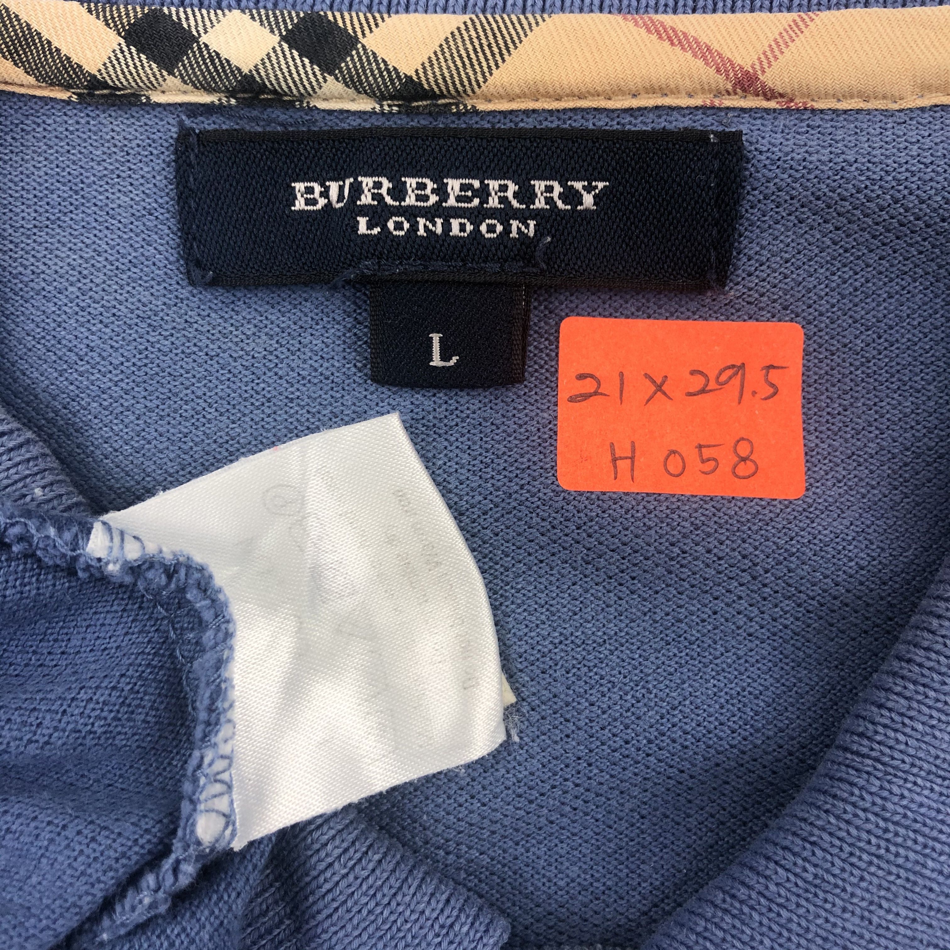 Burberry Vintage Burberry London Nova Check Button Tshirt - H058 Size US L / EU 52-54 / 3 - 4 Thumbnail
