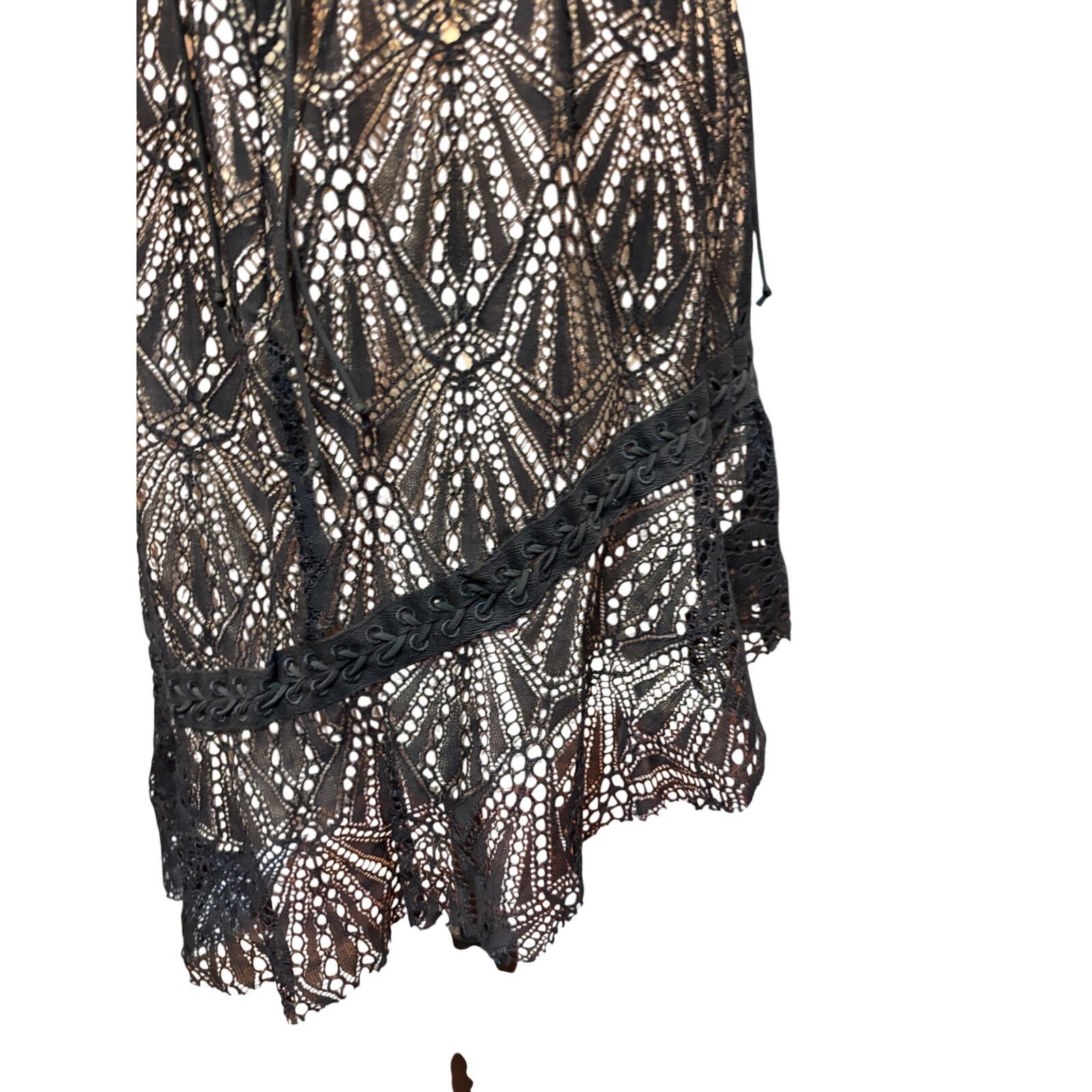 For Love & Lemons For Love and Lemons Black Lace Mini Dress Size L Size L / US 10 / IT 46 - 11 Thumbnail