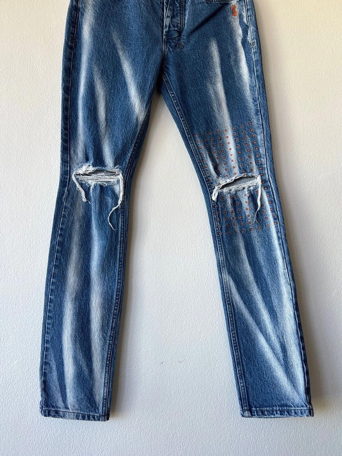 Ksubi new Ksubi mens denim jean 32 Van Winkle blue trashed kaos Size US 32 / EU 48 - 3 Thumbnail
