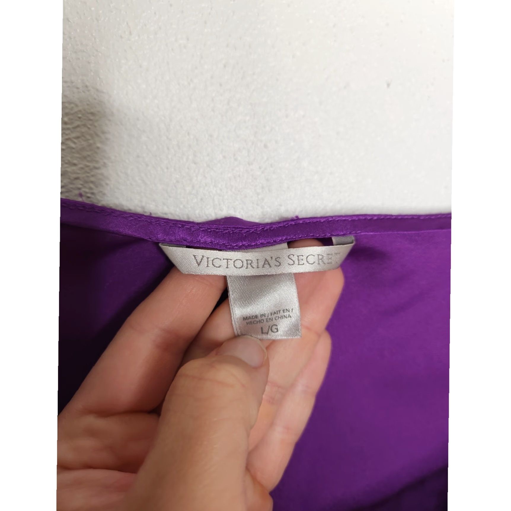 Victoria's Secret VINTAGE Victoria's Secret Satin Slip Dress Lace Bows Purple L Women's Short 32 18 90s Y2K Witchy Dress Size L / US 10 / IT 46 - 7 Thumbnail