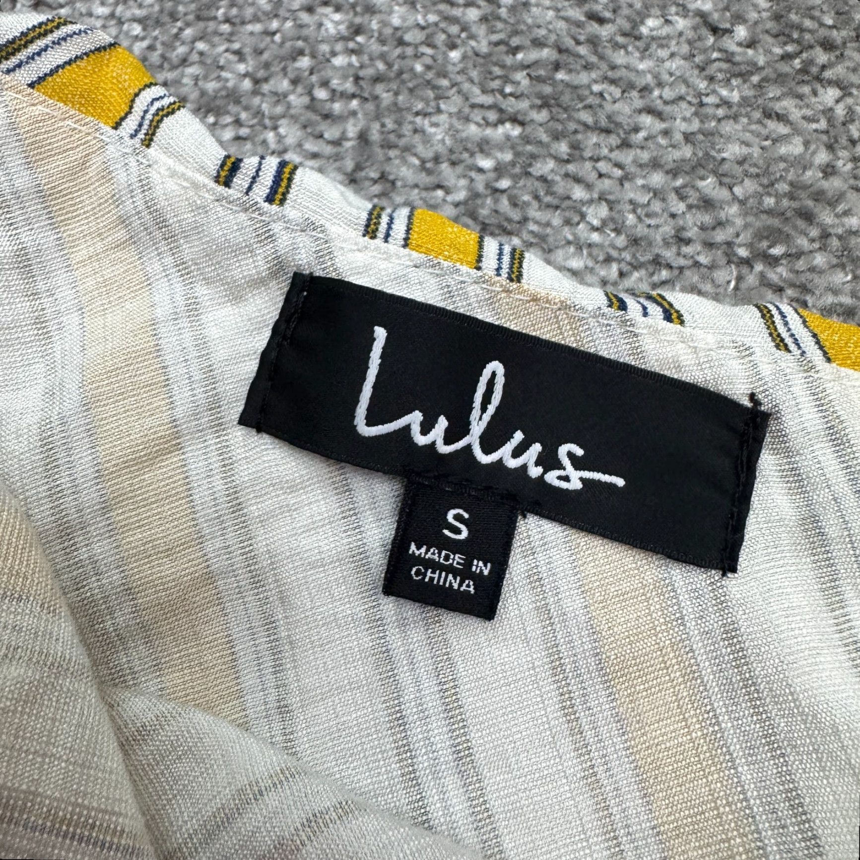 Lulus Lulus High Tide Striped One Shoulder Midi Dress Women Small Yellow Ruffle Hi-Low Size S / US 4 / IT 40 - 7 Thumbnail