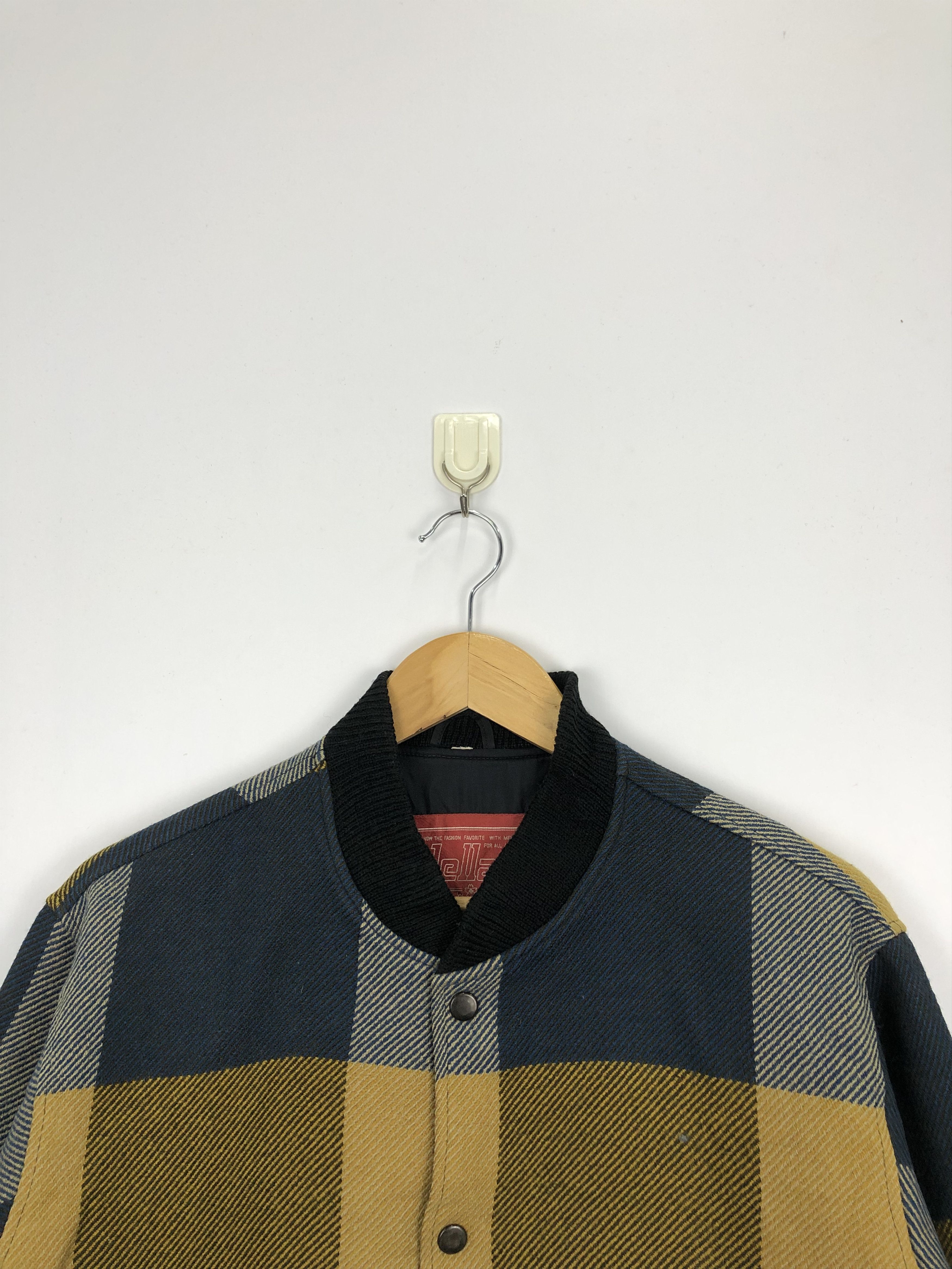 Japanese Brand Vintage 90s Jellan Varsity Jacket Plaid Wool V0333 Size US M / EU 48-50 / 2 - 2 Thumbnail