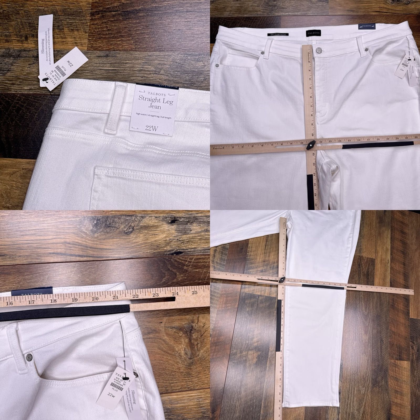 Talbots Talbots Jeans Womens 22W White High Waist Straight Leg New Size 40" / US 18 - 8 Thumbnail