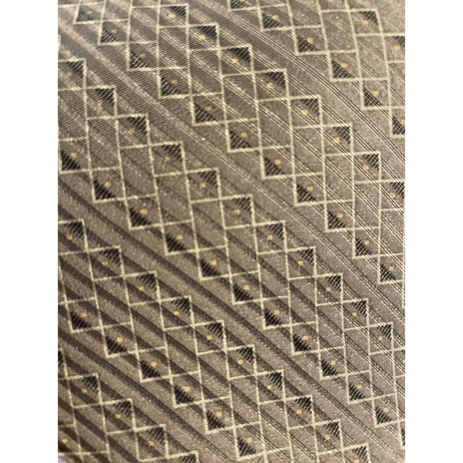 Bill Blass BILL BLASS Brown Tan Men’s Imported Silk Necktie Size ONE SIZE - 2 Thumbnail