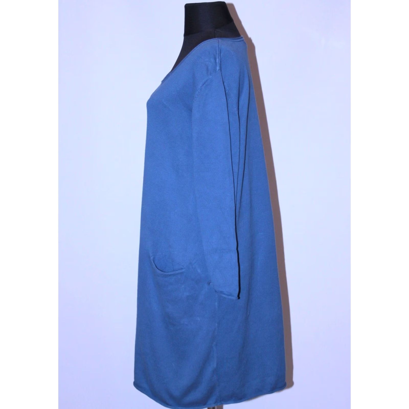 Vintage Gudrun Sjoden womens blue cotton A-Line Dress Size L Size L / US 10 / IT 46 - 3 Thumbnail