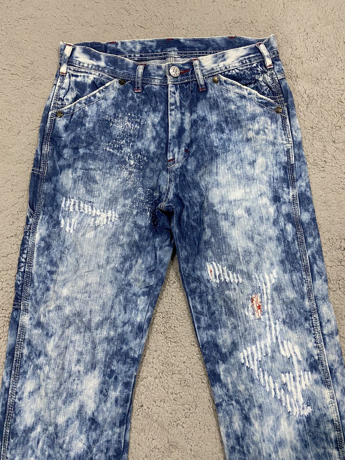 If Six Was Nine Japanese Brand Patchwork Acid Wash Denim Size US 31 - 3 Thumbnail