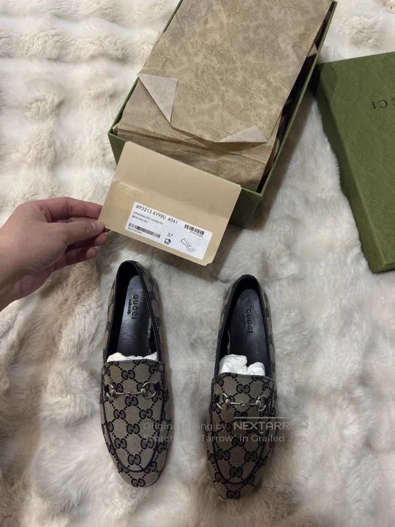 Gucci Guicci Women's Full Print Loafers Leather Shoes Size US 6.5 / IT 36.5 - 8 Thumbnail