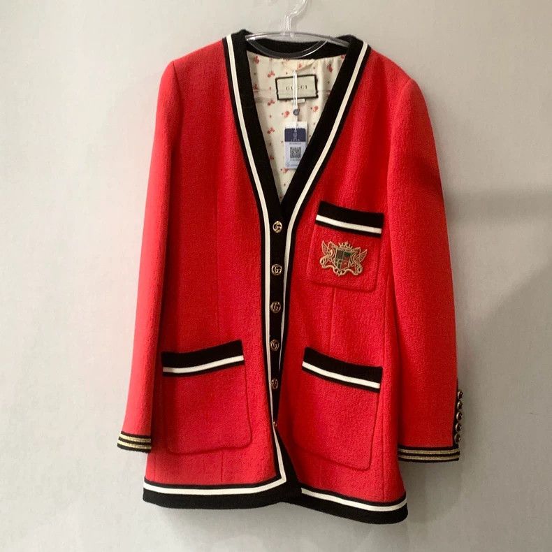Gucci Red Vintage Stripe Knit Jacket by Gucci Size US M / EU 48-50 / 2 - 1 Thumbnail