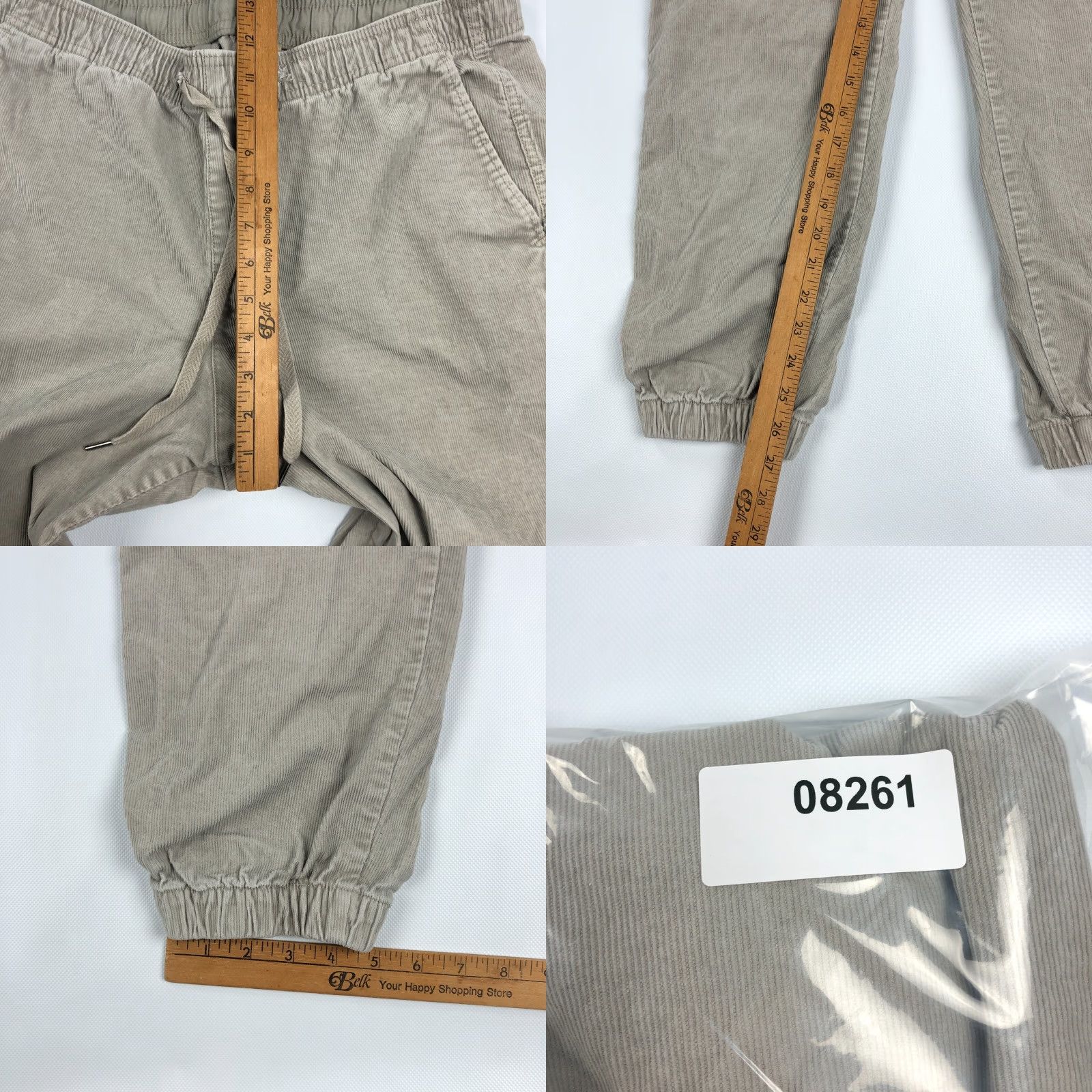 Gap GAP Khakis Corduroy Jogger Pants Mens Large 34x27 Beige Elastic Waist Corduroy Jeans Pants Mens L Beige Jogger Regular Fit Size US 33 - 8 Thumbnail