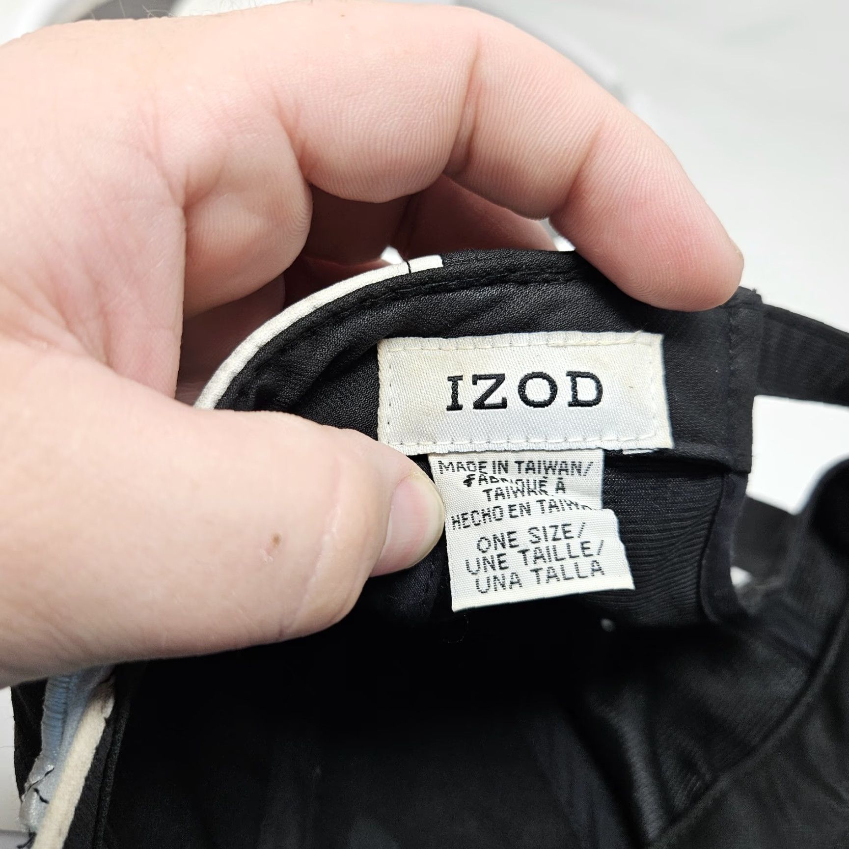 Izod IZOD Hat Cap Strap Back Black White Metal Patch Preppy Mens One Size Adjustable Baseball Cap】 Size ONE SIZE - 8 Thumbnail