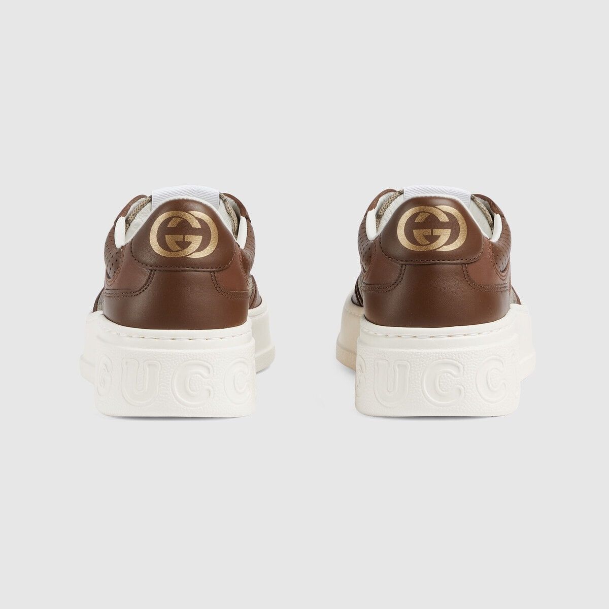 Gucci o1s1wg110225 Women's GG Sneakers in Brown & Beige Size US 11.5 / IT 41.5 - 3 Thumbnail