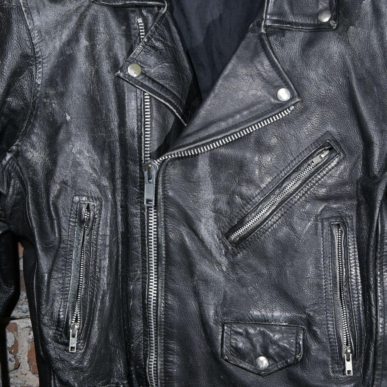 Vintage Vintage Double Rider Leather Motorcycle Jacket Black Thick L Size US M / EU 48-50 / 2 - 2 Thumbnail