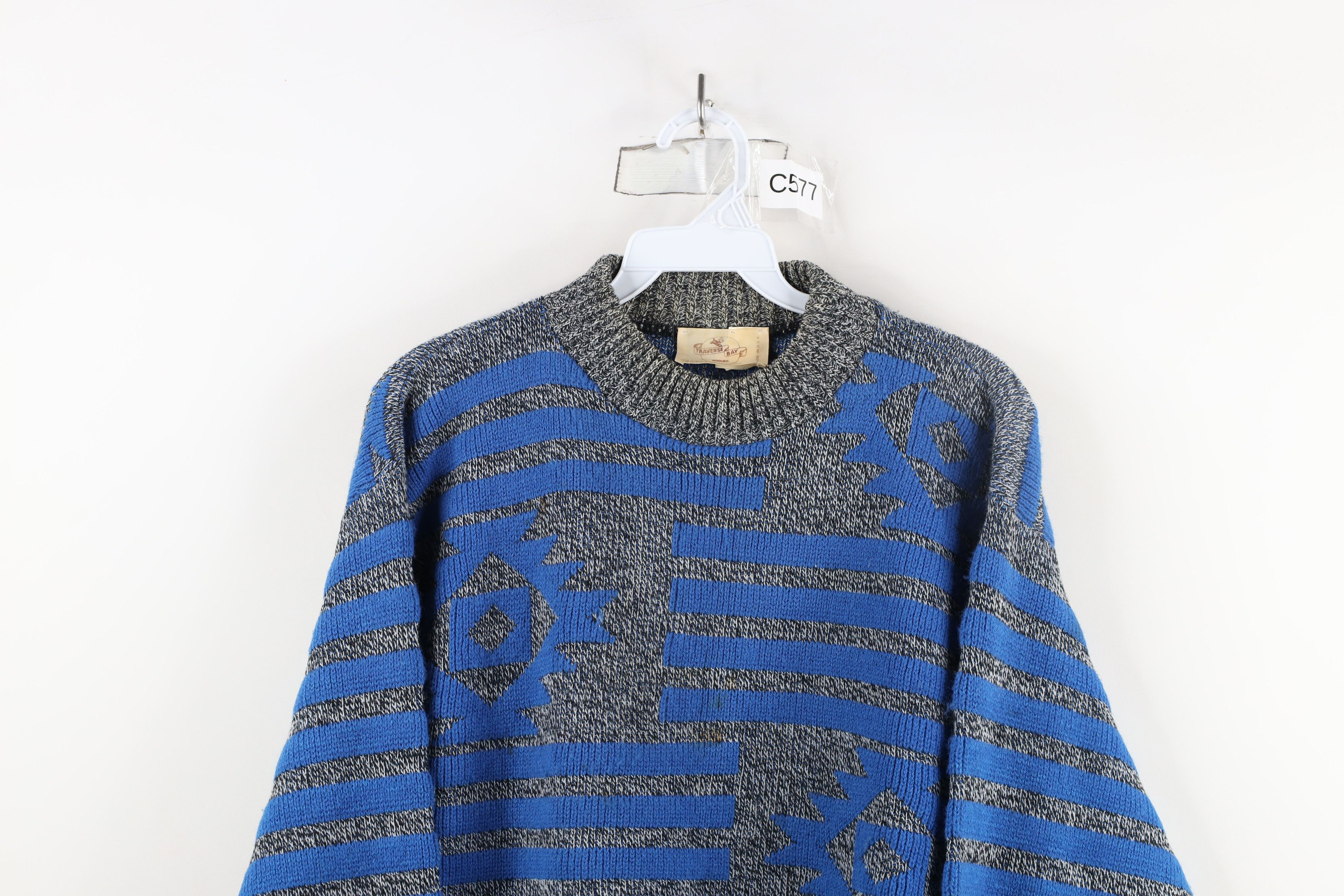 Vintage Vintage 90s Streetwear Fiesta Geometric Knit Sweater USA Size US S / EU 44-46 / 1 - 2 Thumbnail