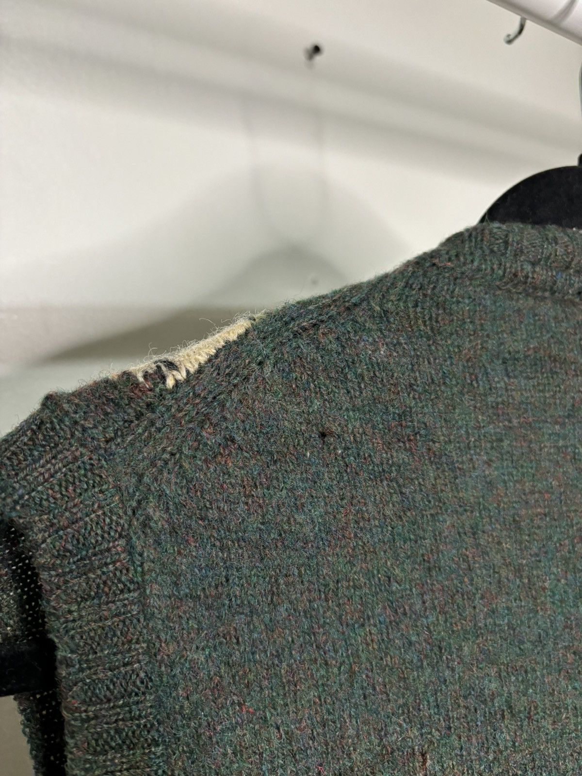 Vintage Vintage 1970s Patterned Green Wool Sweater Vest Size US L / EU 52-54 / 3 - 6 Thumbnail