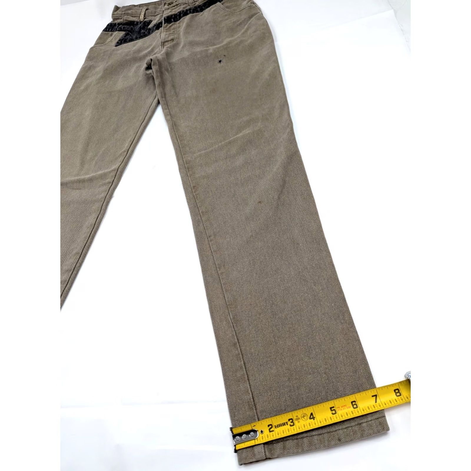Vintage VINTAGE Denum Jeans Women Tapered Jeans 30x34 Brown Y2K Lightning Accent Back Pockets Made in USA Regular Inseam 34 Size 30" / US 8 / IT 44 - 3 Thumbnail