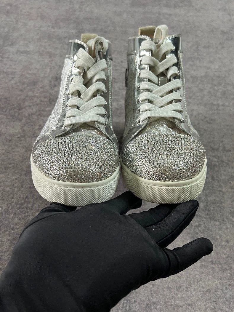 Balenciaga Balenciaga shiny silver hightop sports sneakers -2507 Size US 7.5 / EU 40-41 - 5 Thumbnail