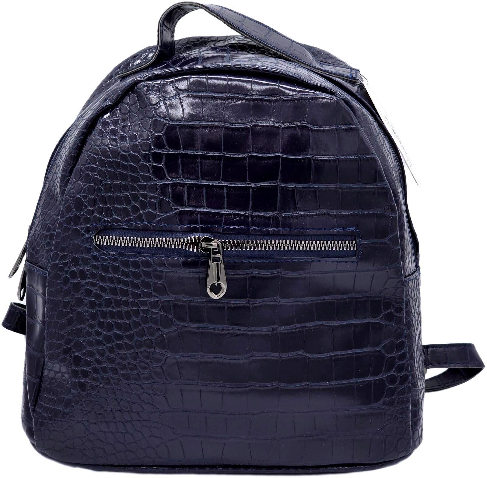 Other Housebags Navy Crocodile-Texture Faux Leather Backpack Size ONE SIZE - 1 Thumbnail
