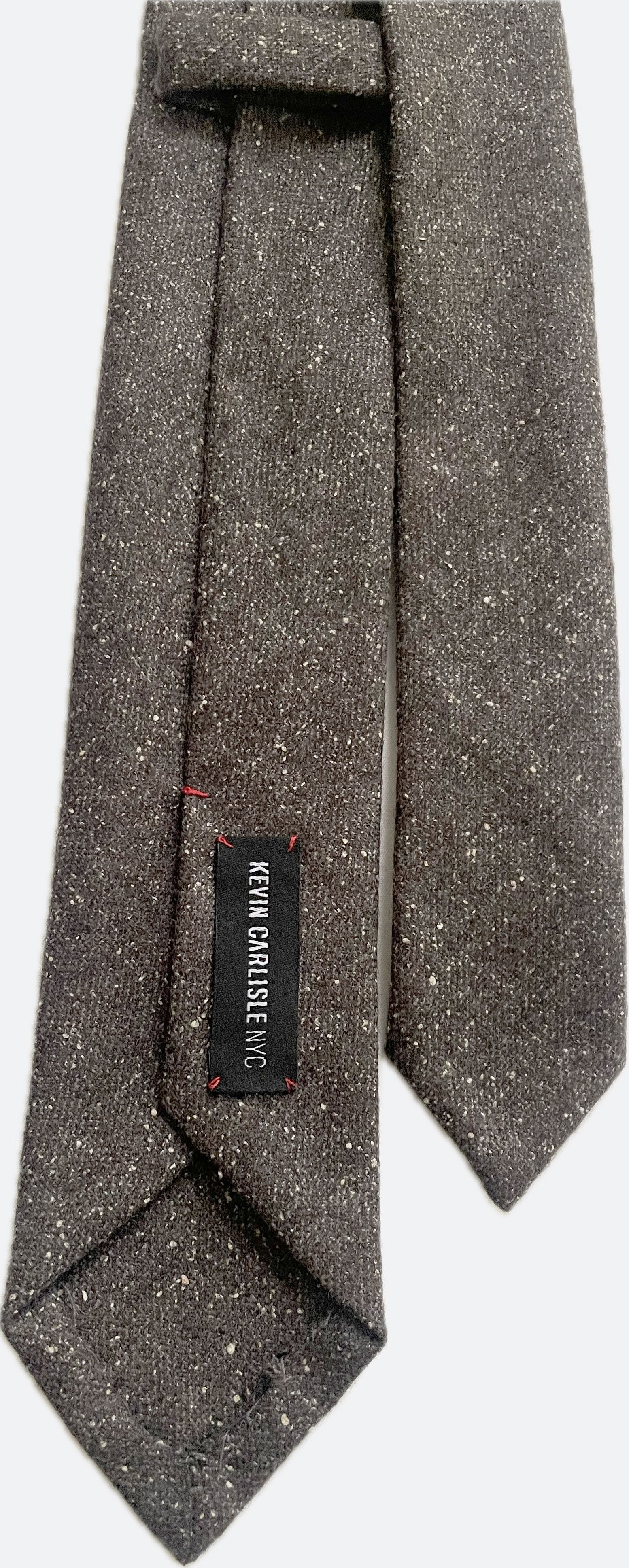 Other Handmade 7-Fold Tie – Brown Donegal Wool (2.25") Size ONE SIZE - 5 Thumbnail