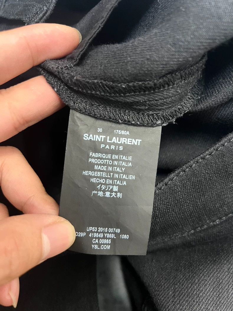 Saint Laurent Paris Saint laurent 16 Spring/Summer D01 Fringed Raw Edge Black B Size US 30 / EU 46 - 4 Thumbnail
