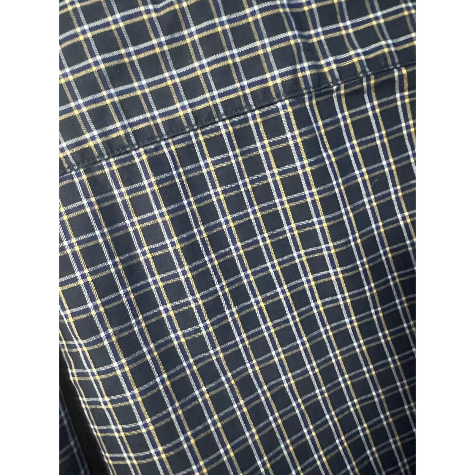 Nautica Nautica Button Down Shirt Mens XXL Navy Blue Yellow Plaid Size US XXL / EU 58 / 5 - 7 Thumbnail
