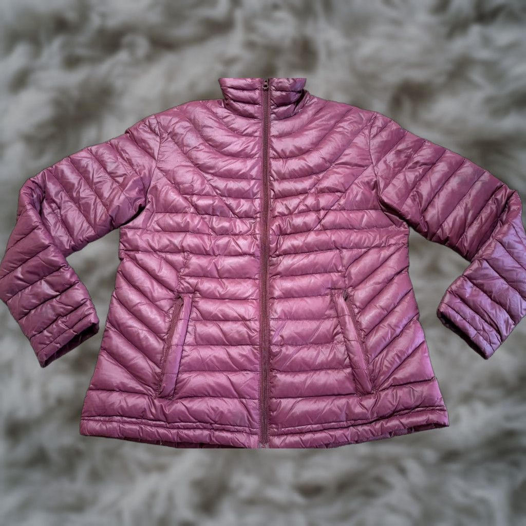 Vintage Wyoming Traders Stormy Puffer Coat Women's Down Jacket Large Plum Windproof 800 Fill Quilted Coat Size L / US 10 / IT 46 - 1 Thumbnail