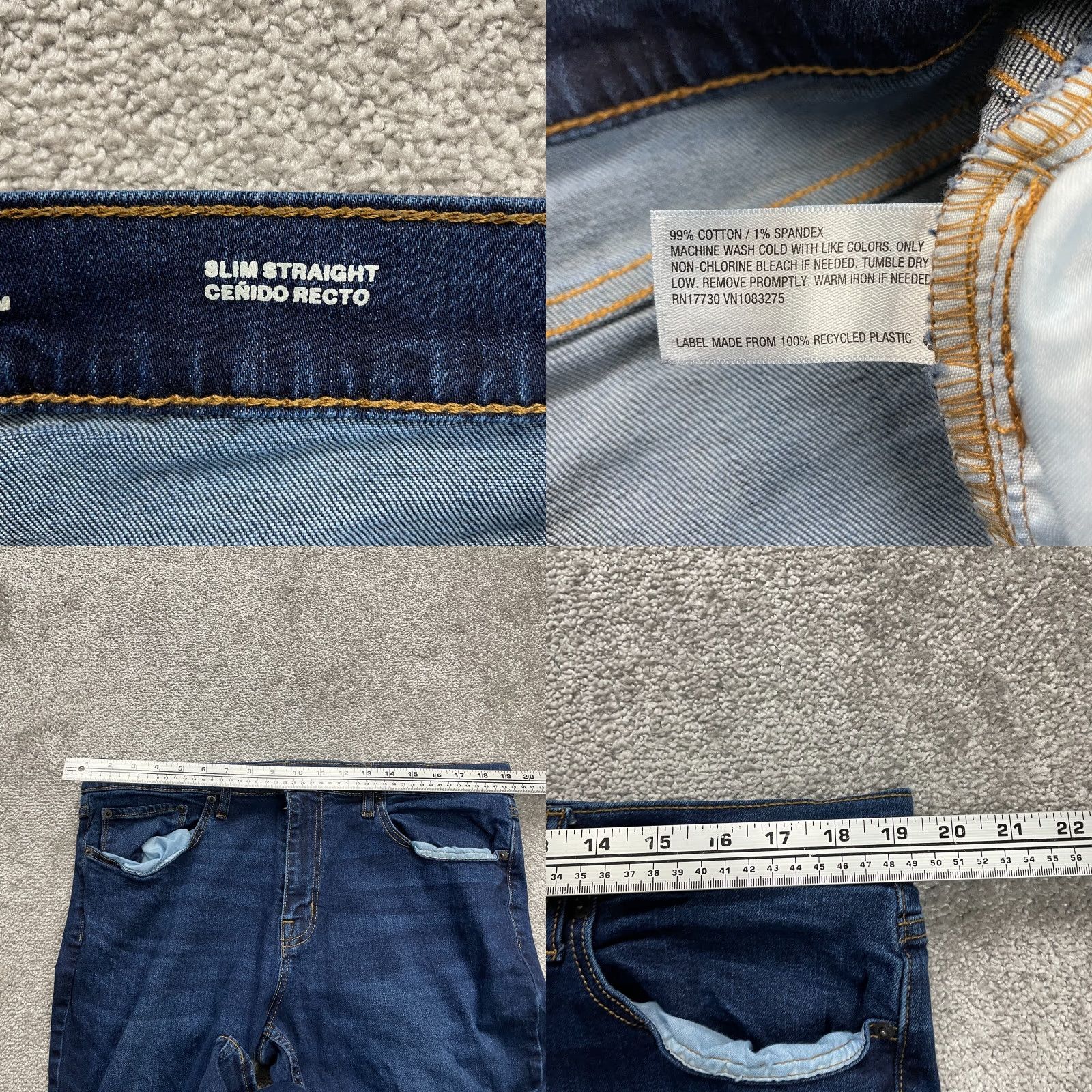 Vintage VINTAGE Godfellow Mens Jeans 38x29 Denim Slim Straight Leg Dark Wash Cotton Spandex Size US 38 / EU 54 - 8 Thumbnail