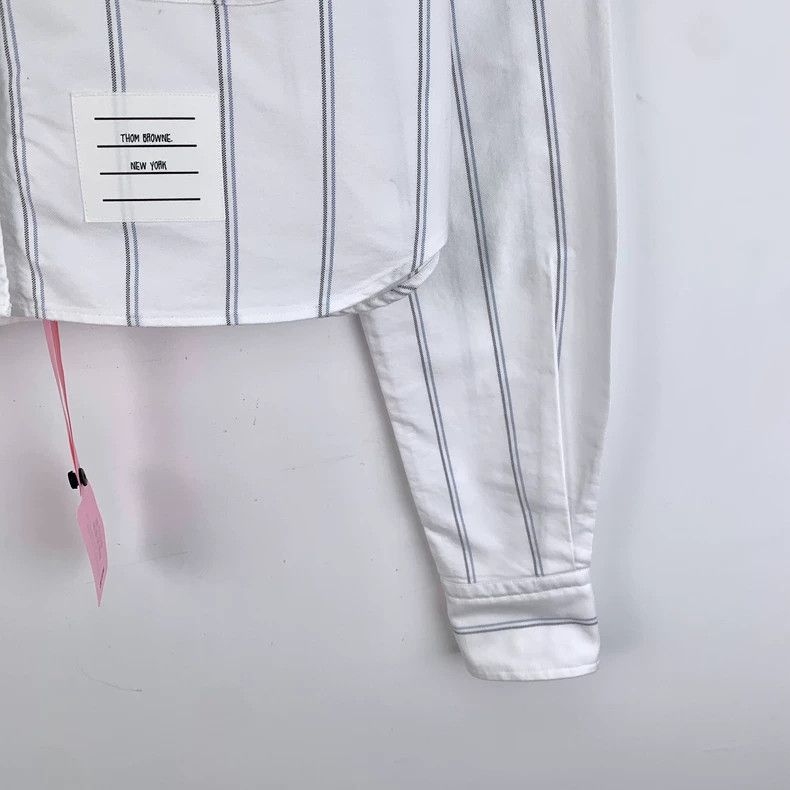 Thom Browne Thom browne White striped cotton double-sleeved lapel singl Size US XXS / EU 40 - 4 Thumbnail